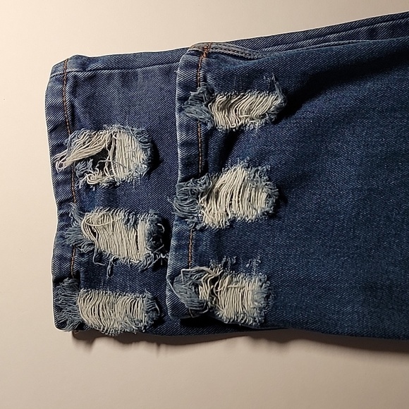 Tiger DenM Blue Jeans Denim Pants Straight Leg Distressed Patchwork Mid-Rise 30 - Picture 6 of 11